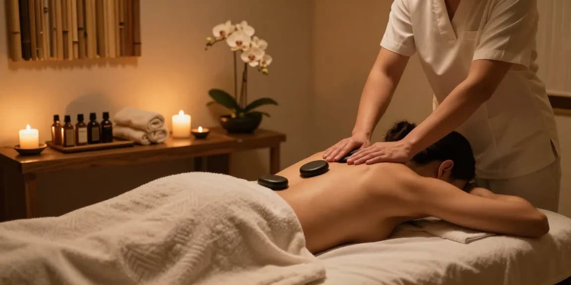 RR88: Luxurious massage therapy session in a serene spa environment, offering rejuvenation and relaxation.