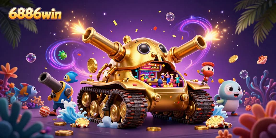 Experience thrilling fish shooting action with 6886win's vibrant underwater casino scene.