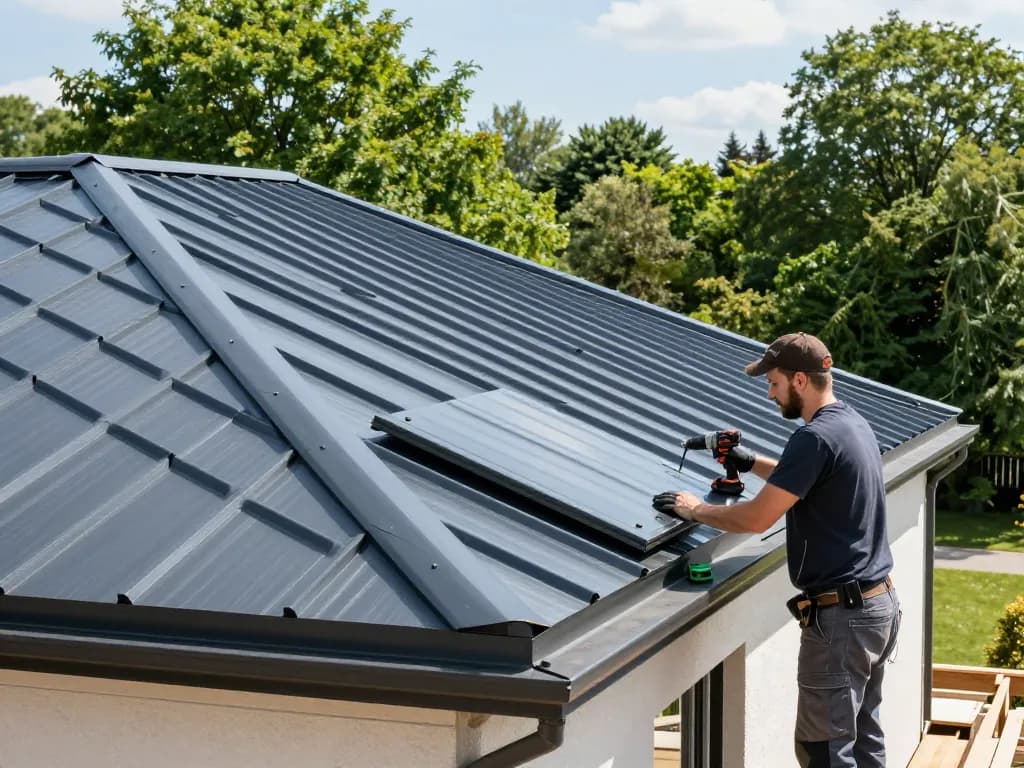 Snap lock roof installation demonstrating quality and aesthetic appeal.