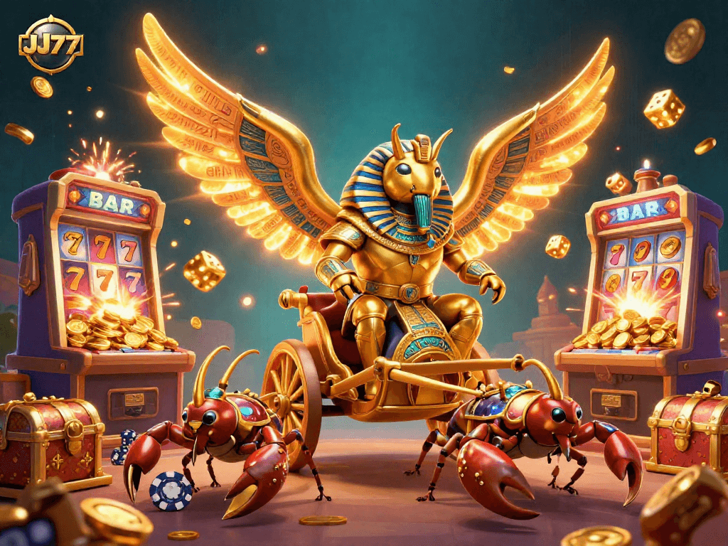 Join the exciting world of JJ77 with vibrant slot machines, golden treasures, and thrilling gaming!