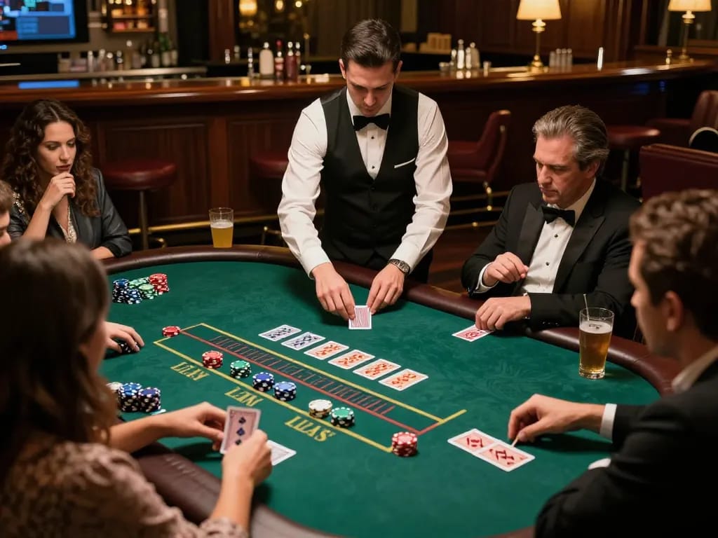 Exciting blackjack at mb66ac with focused players and a welcoming casino atmosphere.