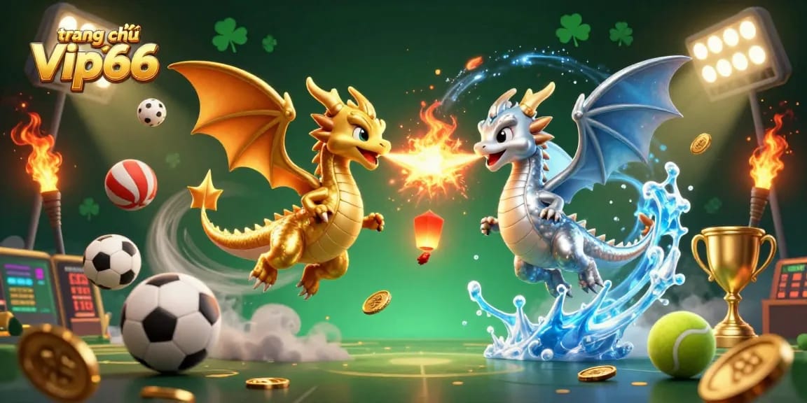 Experience thrilling gameplay at trang chủ Vip66 with captivating visuals of dragons, sports elements, and dynamic excitement.