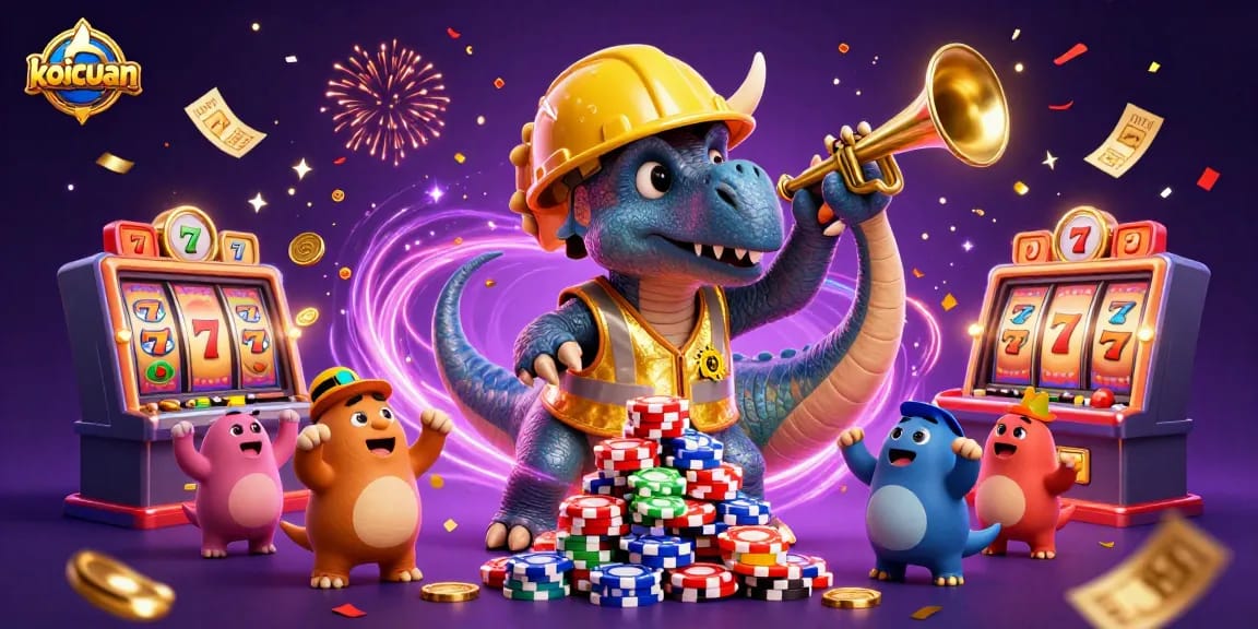 Koicuan menyajikan pengalaman bermain slot online dengan karakter 3D penuh warna dan elemen kasino interaktif.