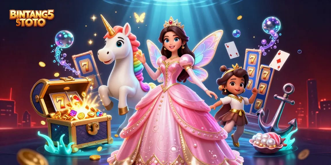 Engage with BINTANG5TOTO's vibrant online casino adventure featuring enchanting characters and jackpot excitement.