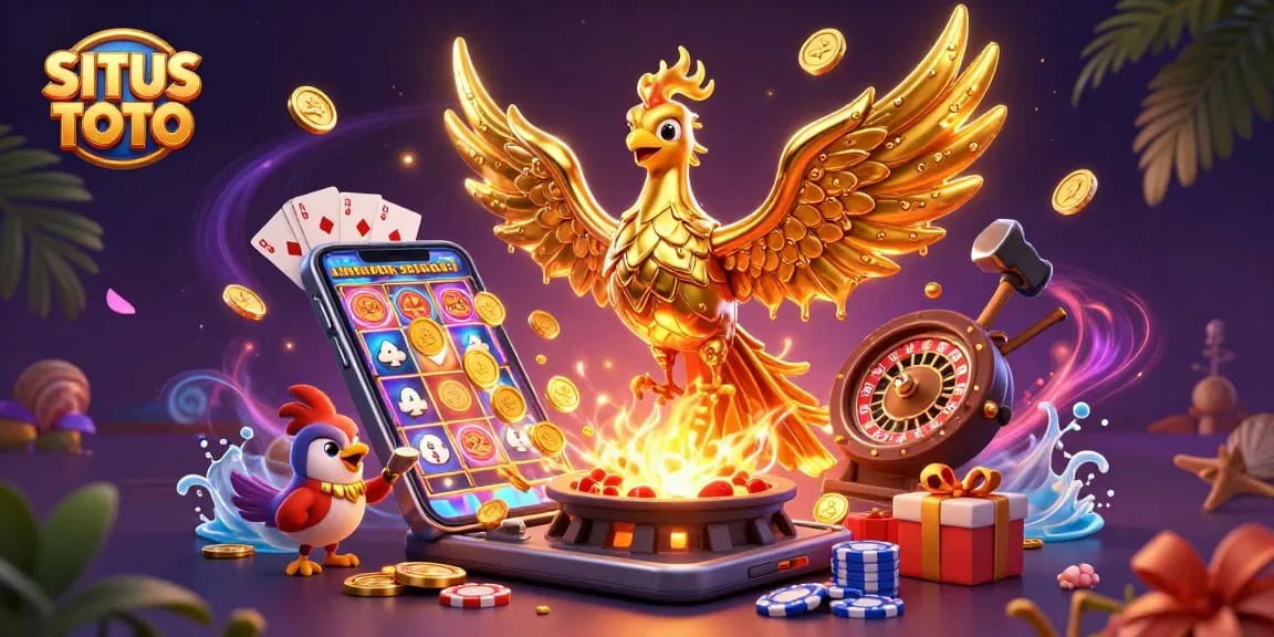 Situs TOTO menghadirkan phoenix emas berapi dalam permainan kasino yang penuh keberuntungan.
