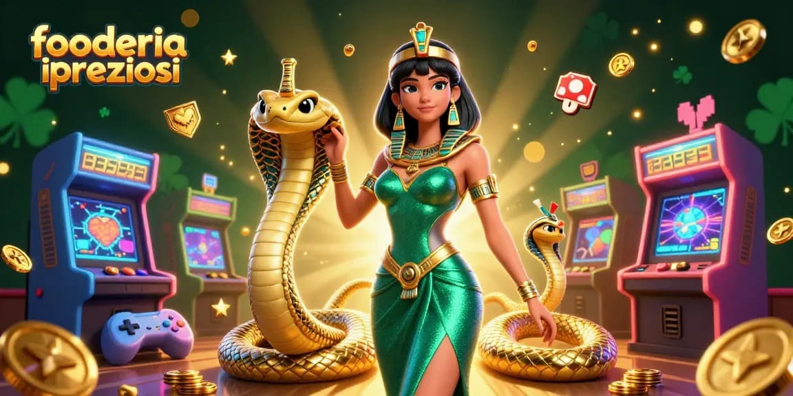 Engage with fooderia i preziosi through an immersive, vibrant 3D casino illustration filled with themed elements.