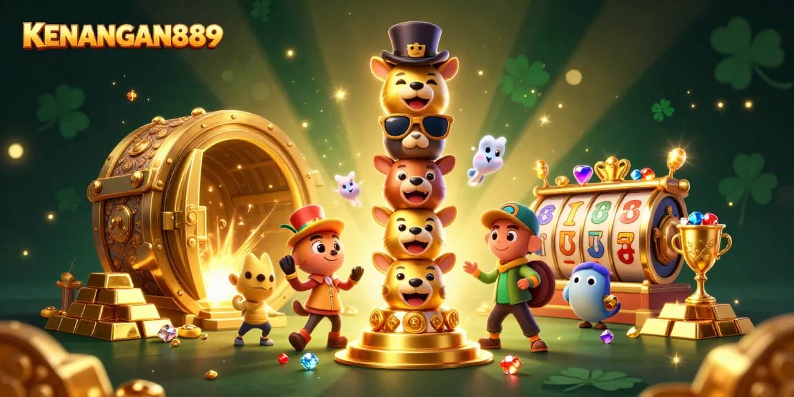 Engage in thrilling slots at KENANGAN889, featuring vibrant graphics and animated treasures.