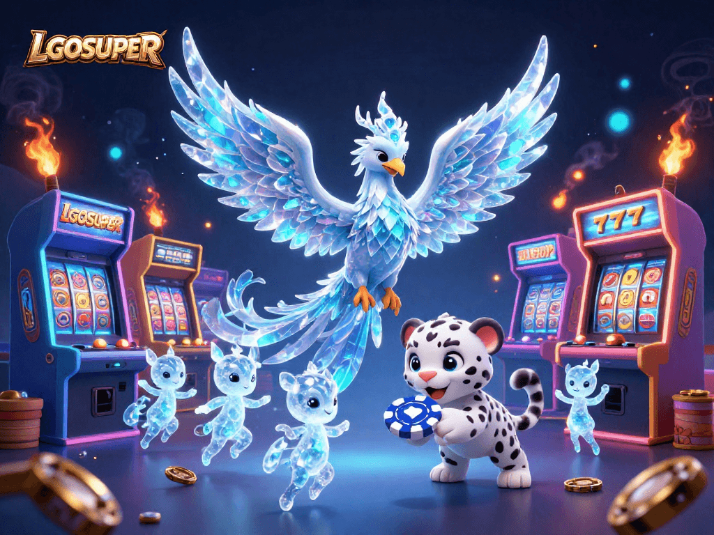 Engage in exciting gameplay at LGOSUPER with vibrant characters and lively casino elements.