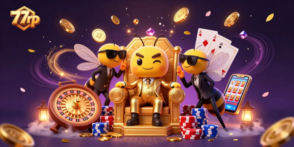 Experience thrilling gameplay at 77rp with a vibrant casino illustration showcasing dynamic elements.