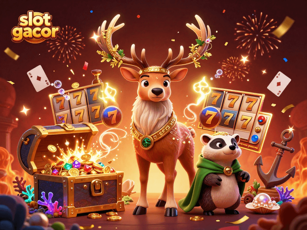 Experience the excitement of slot gacor with a vibrant fantasy scene of a Celtic spirit and treasure.