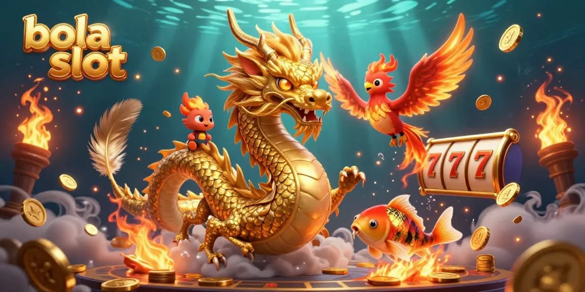 Experience the thrill of bola slot with golden dragons, lucky coins, and exciting slot games!