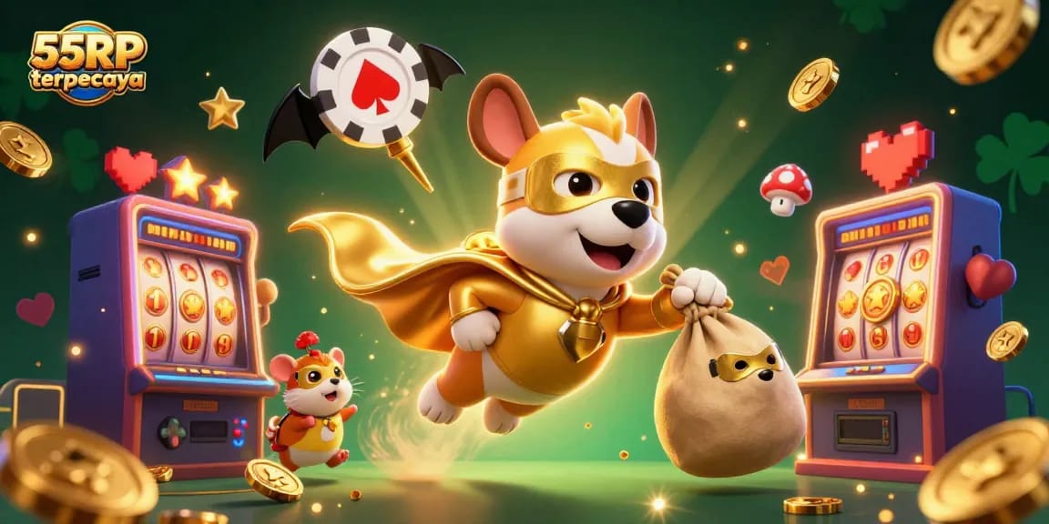 Experience the excitement of 55RP terpercaya with a vibrant casino-themed adventure featuring colorful game elements.