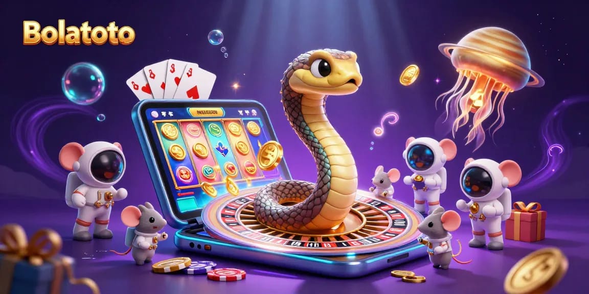 Bet on Bolatoto's cosmic roulette with unique 3D casino characters and vibrant game elements.