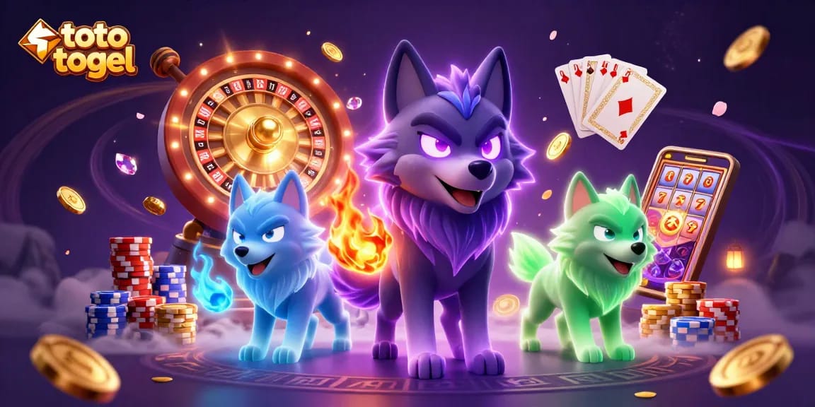 Menangkan toto togel dengan energi bersinar dan elemen kasino menakjubkan dalam ilustrasi 3D