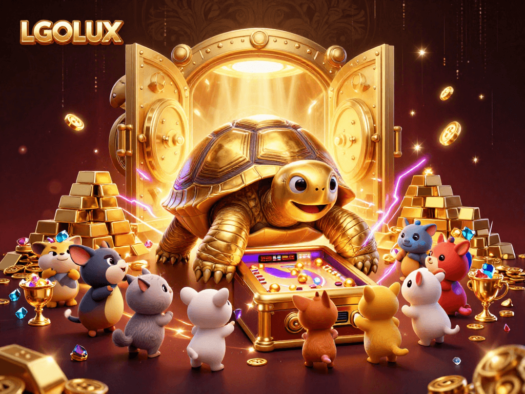 Experience thrilling victories at LGOLUX with captivating golden tortoise themed slot gameplay.