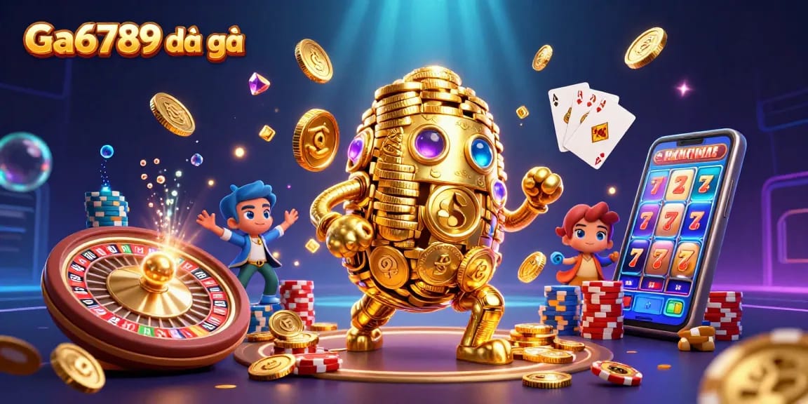 Experience thrilling Ga6789 đá gà action with stunning 3D characters and vibrant casino elements.