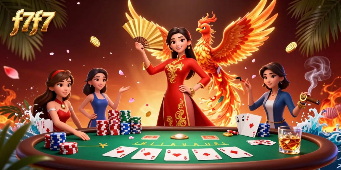 Experience the excitement of f7f7 casino with vibrant gaming action amidst cherry blossoms and gold coins.