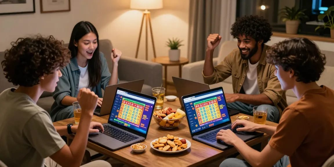 Pengalaman bermain togel online di RAJATOGEL dengan teman-teman, suasana hangat dan penuh kebahagiaan.