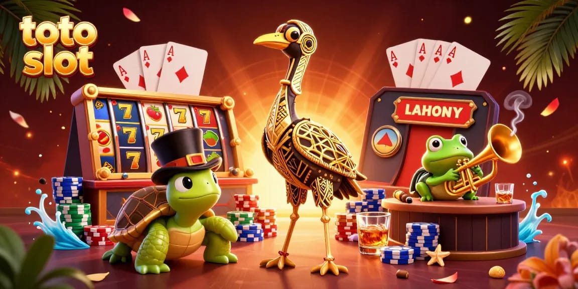 Putaran slot toto slot yang penuh warna di tengah suasana kasino yang hidup dan menarik.