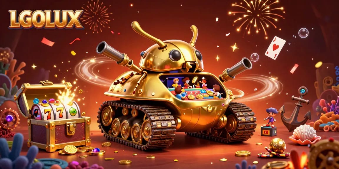 Win big with LGOLUX's vibrant casino experience inside a unique golden beetle tank.