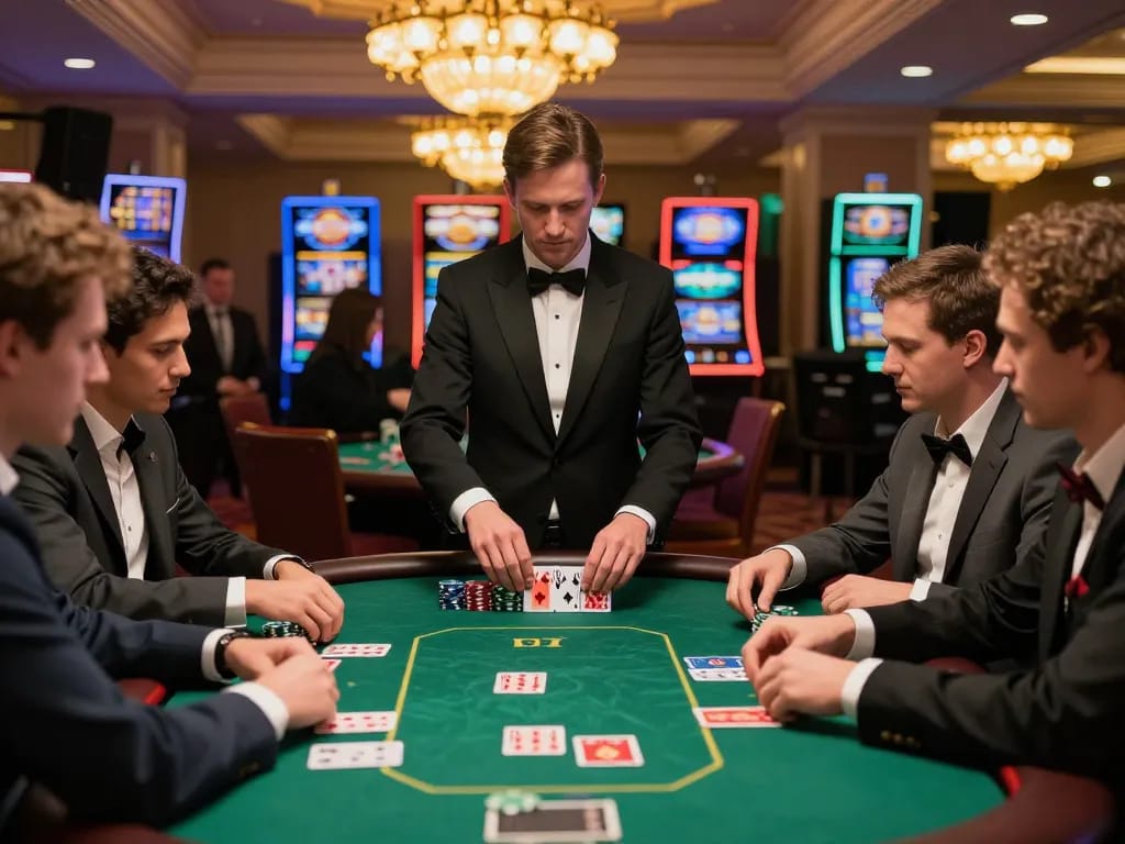 Experience the excitement of poker at samsonbet86, featuring players engaged in high-stakes action.