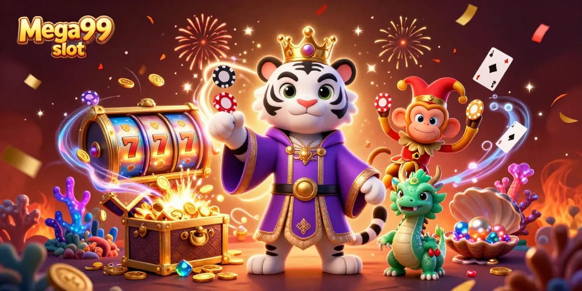 Experience the vibrant energy of mega99 slot with animated characters and exciting game elements.