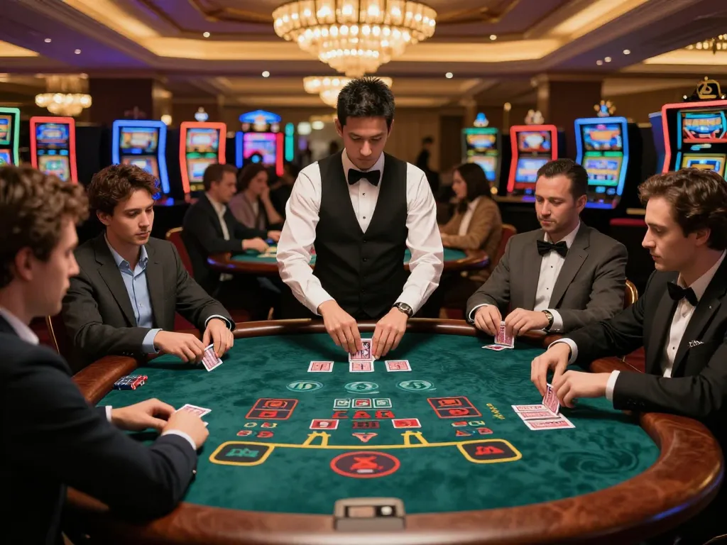 Alfa138 players enjoying a strategic blackjack game at a luxurious casino table with engaging atmosphere