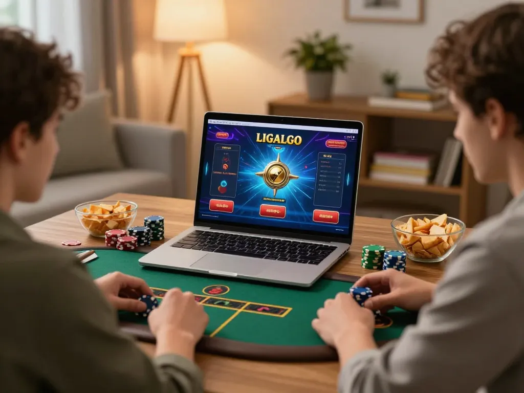 LIGALGO players engaging in online casino gaming from the comfort of home.