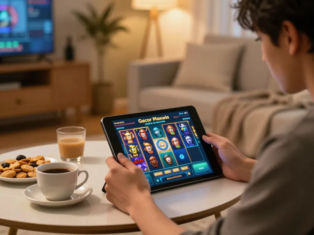 Bergabung dalam strategi permainan slot gacor maxwin online di pengaturan rumah yang nyaman dengan camilan dan kopi