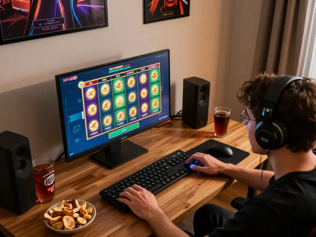MPOID online gaming setup with player engaged in the dynamic slot game