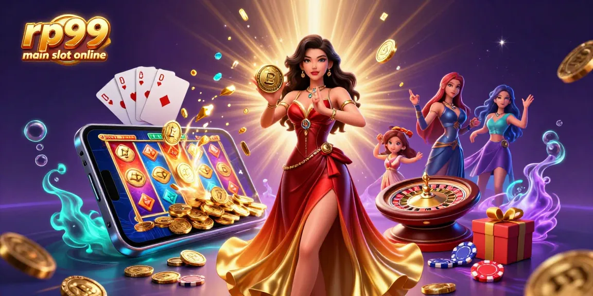 Experience the thrill of rp99 main slot online with stunning visuals of a golden coin and dynamic game elements.