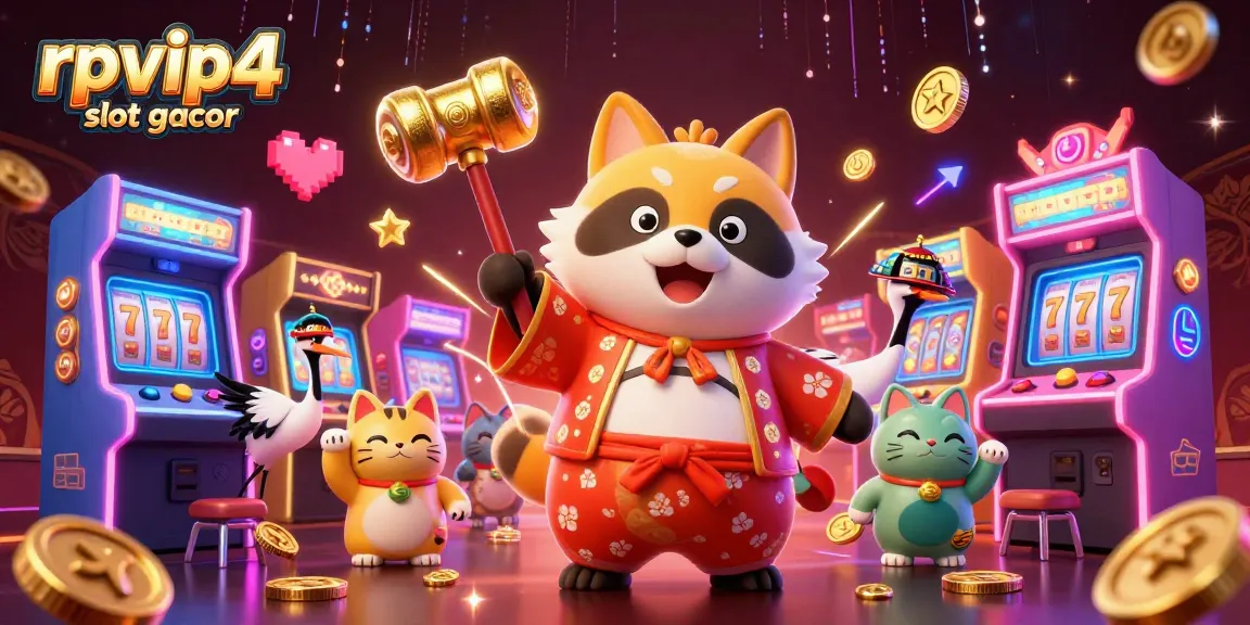 Experience thrilling gameplay with rpvip4 slot gacor amidst vibrant casino-themed elements.