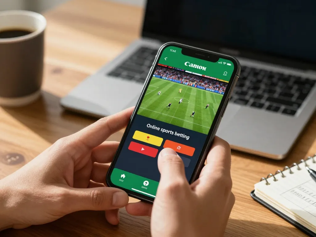 Placing bets on the ligasedayu sports betting app during an exciting live match.