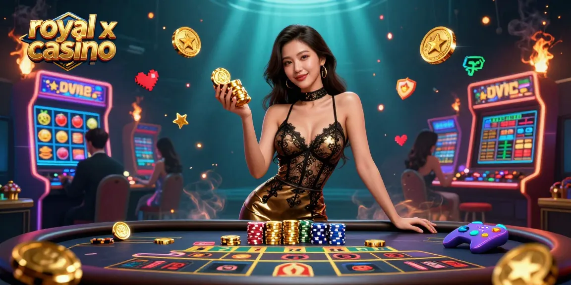 Engage with the royal x casino, winning big at VIP tables amidst vibrant gaming elements.