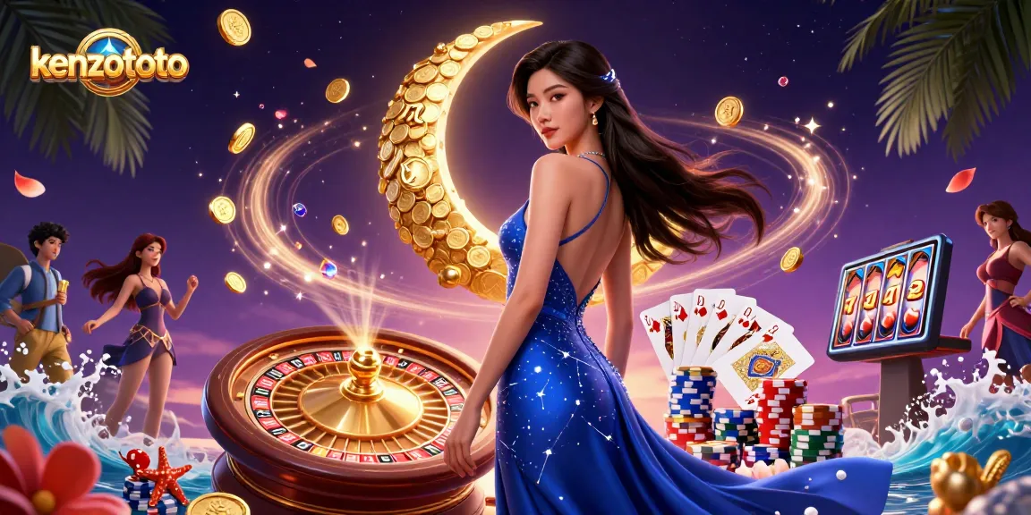 Engage with kenzototo, showcasing elegant Asian vibes and thrilling online lottery action in a vibrant illustration.