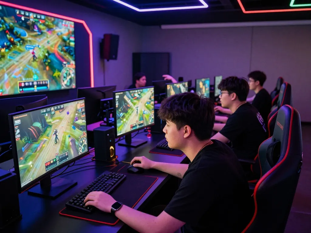 Gamers competing in MPO08 online tournament, showcasing intense gameplay and strategy.