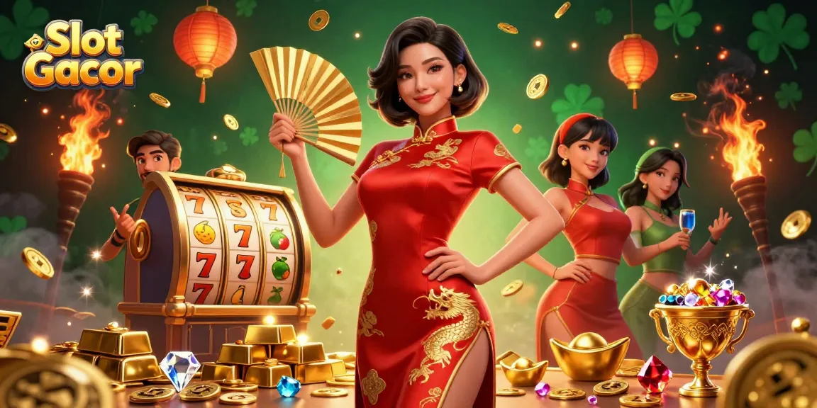 Experience the thrill of Slot Gacor with vibrant visuals and luxurious gold elements.