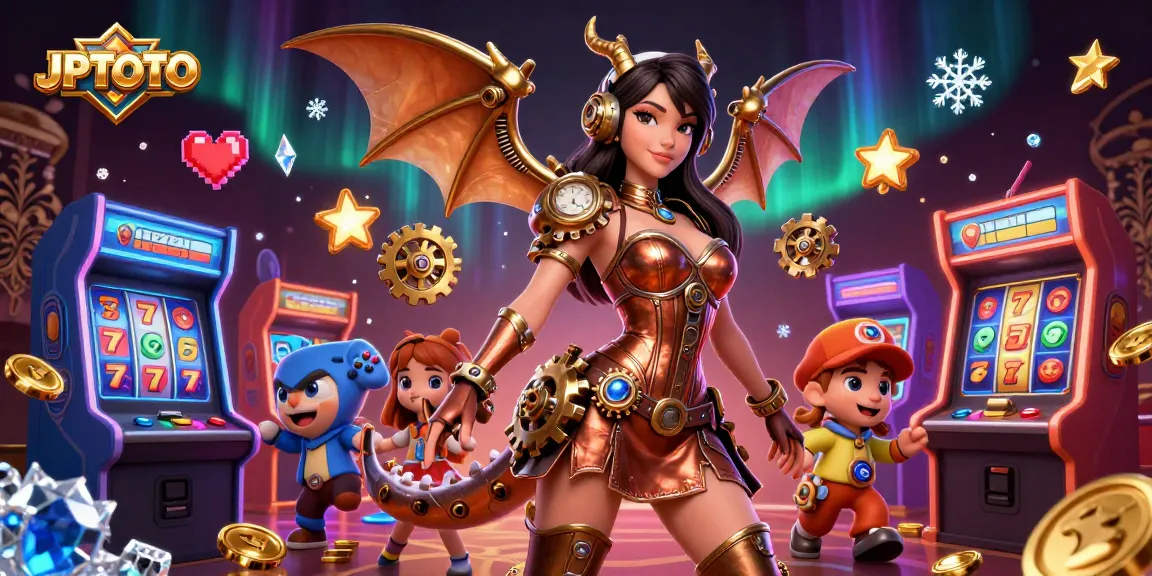 Engage in thrilling wins at JPTOTO with vibrant slot machines and enchanting steampunk elements.