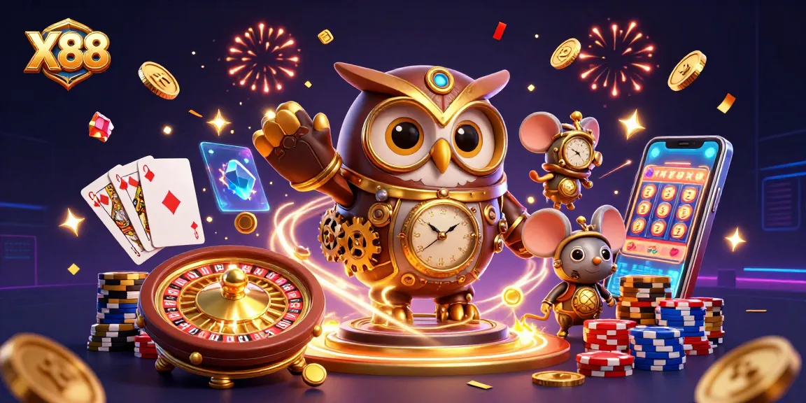 Experience the excitement at X88 casino with vibrant games and colorful elements.