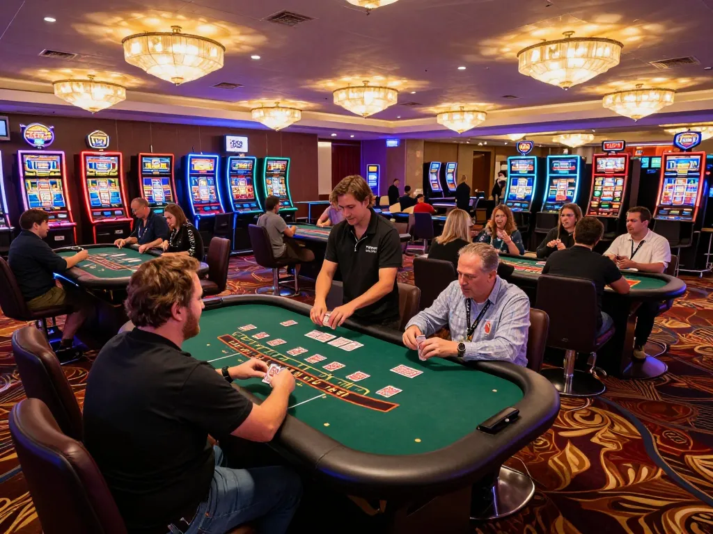 Excited players at TT88 engaging in gameplay surrounded by vibrant casino atmosphere.