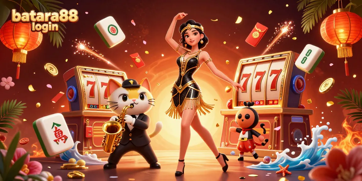 Engage with batara88 login as you dive into dynamic online gaming featuring slot reels and cheerful characters.