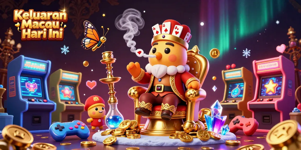 Keluaran Macau Hari Ini showcases vibrant casino gaming elements in an engaging, dynamic 3D illustration.