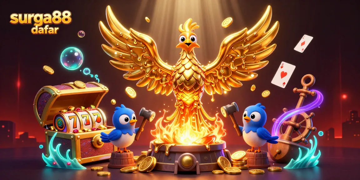 Engage with surga88 daftar for exhilarating casino experiences among gold coins and vibrant game elements.