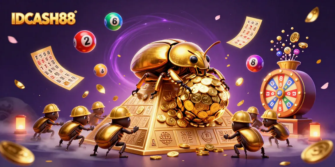 Experience the excitement of IDCASH88 with vibrant gameplay elements and a dramatic golden beetle scene.