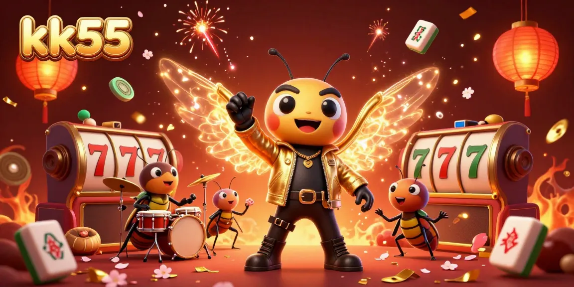 Engage with the vibrant kk55 casino scene featuring a rock star cicada and dynamic gameplay elements.