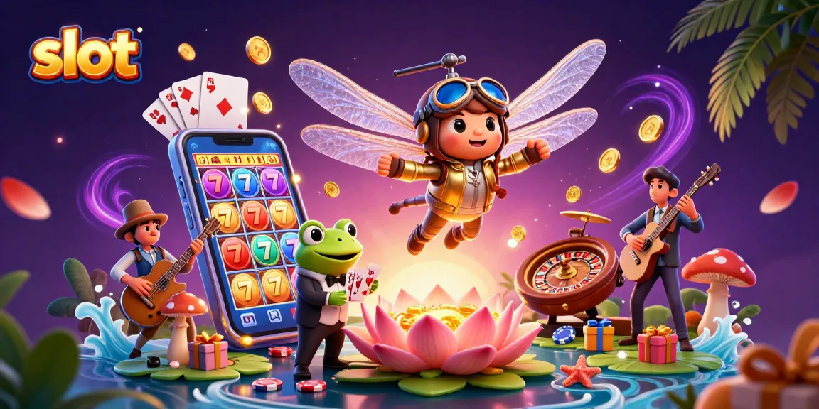 Spin the reels and win big at slot games in this vibrant casino scene.